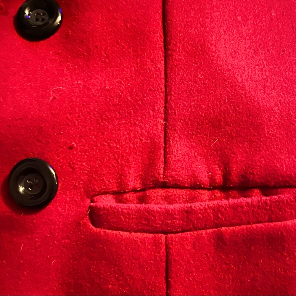 Kian Kian stylish long Red Hot Winter Coat with 2 front pockets button up Coat